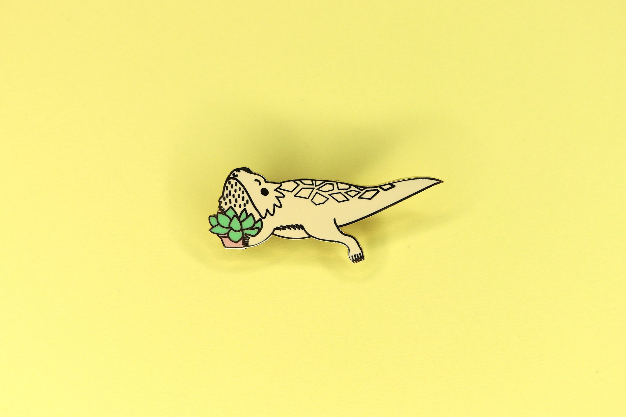 tan bearded dragon hard enamel pin