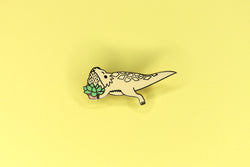 tan bearded dragon hard enamel pin