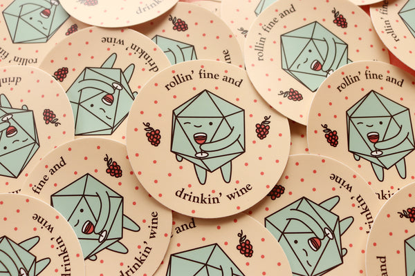 Wine D20 Sticker and Magnet