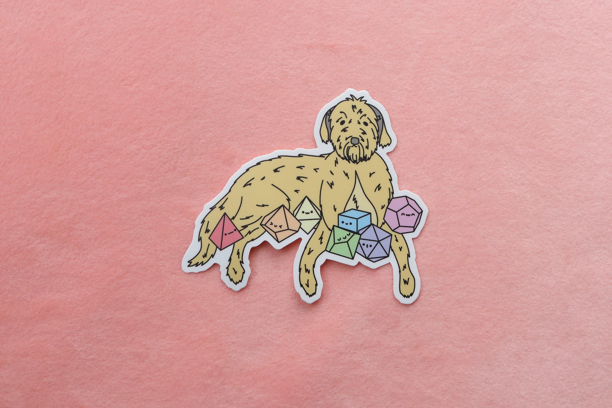 Irish Wolfhound D20 Dice Buddy Sticker